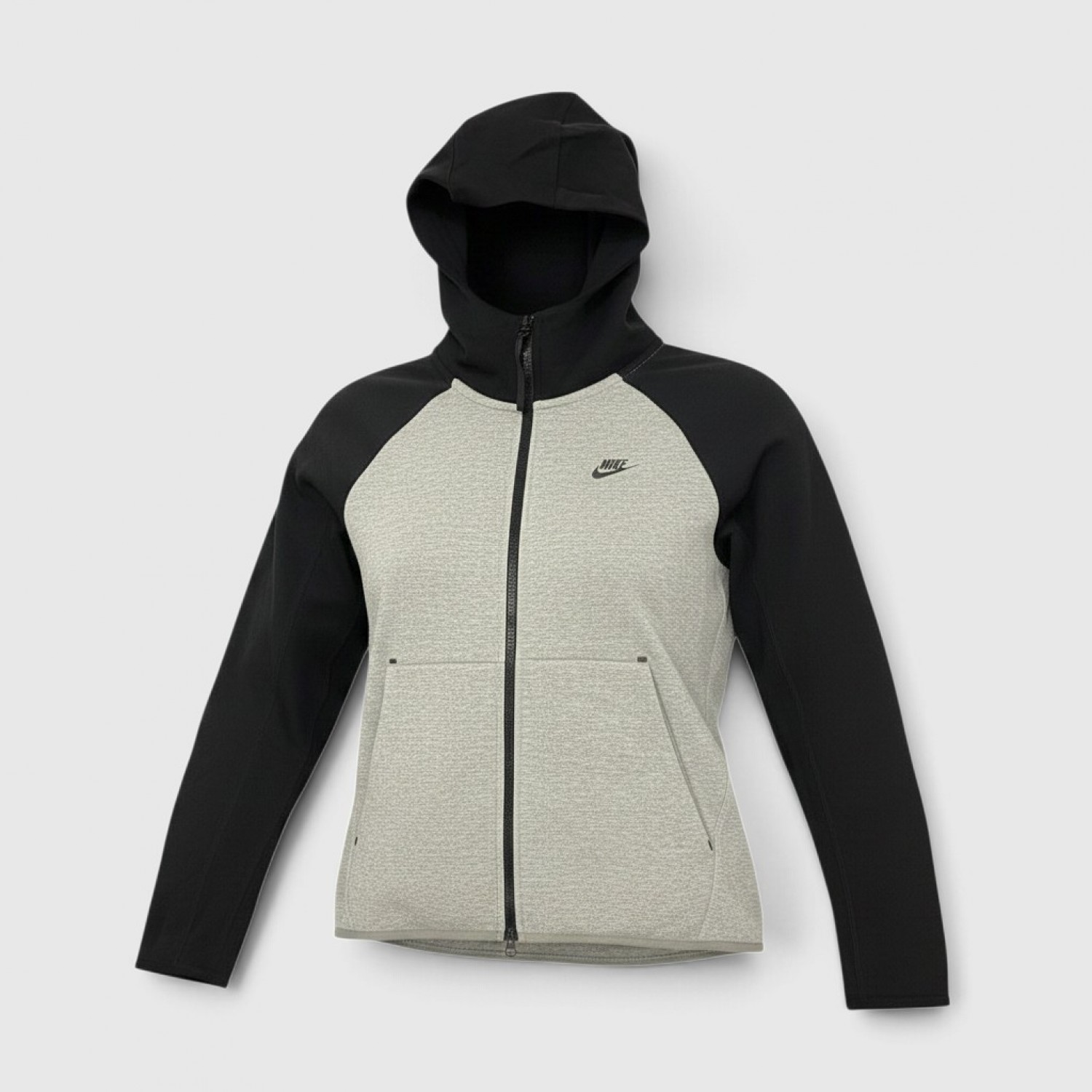 Nike Tech Fleece Windrunner Color-Block Full-Zip Hoodie Grey & Black / Pre Owned